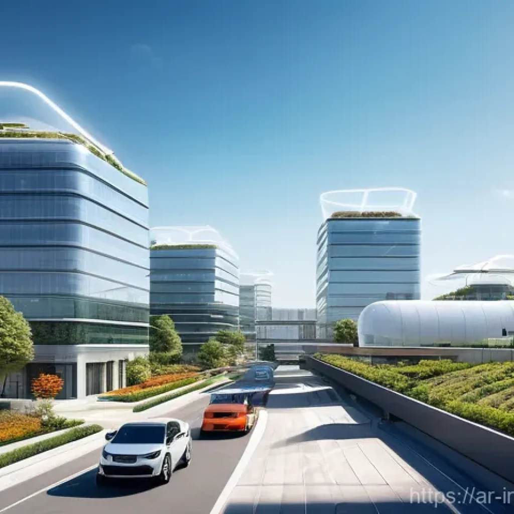 대체투자 포트폴리오의 장기 투자 전략 - **Prompt 1: Futuristic Specialized Real Estate Hub**
"A stunning, high-angle panoramic shot of a...