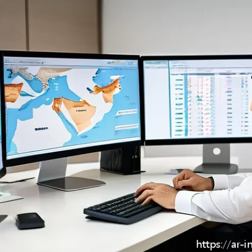 Home 17 대체투자 포트폴리오의 현금 흐름 관리 - A professional Middle Eastern financial analyst in a modern office, reviewing detailed cash flow cha...